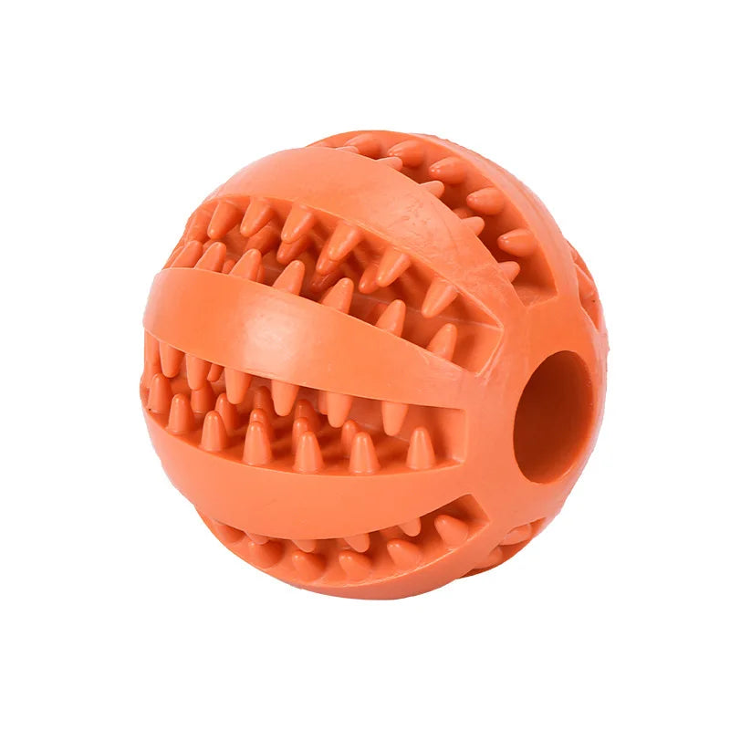 Natural Rubber Chew Ball for Small Dogs - Tough Tooth-Cleaning Treat Toy