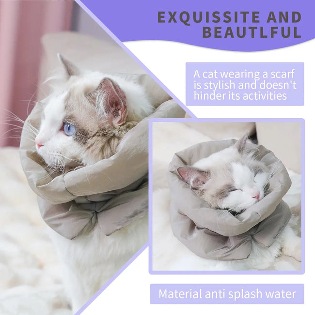 A colorful and fashionable pet warm collar and waterproof scarf for cats to prevent licking and biting after sterilization surge Main Image