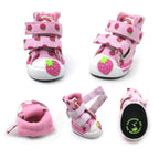 Pet Dog Canvas Shoes for Small Dogs Cute Stawberry Pattern Dog Shoes Anti-Slip Puppy Boots Breathable Cat Sneakers Pet Supplies