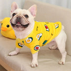 Warm Dog Clothes Cute Print Puppy Pet Clothing French Bulldog Hoodie Winter Dog Pajamas Sweater Coat for Small Medium Dogs Cats