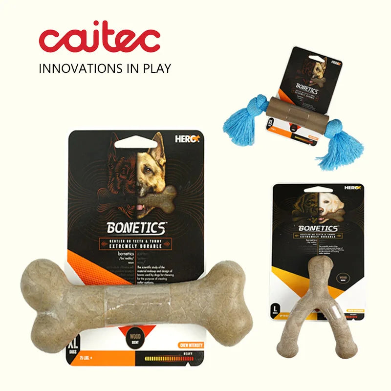 Durable Chew Bone for Dogs - Tough Nylon-Wood Dental Toy (All Sizes)