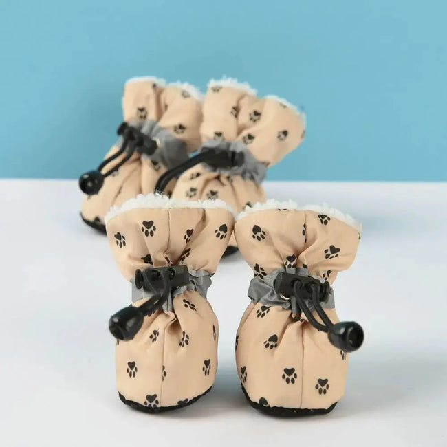 4pcs/set Durable Waterproof Winter Pet Dog Shoes Anti-slip Thick Pet Footwear Puppy Dogs Socks Booties Hover Image