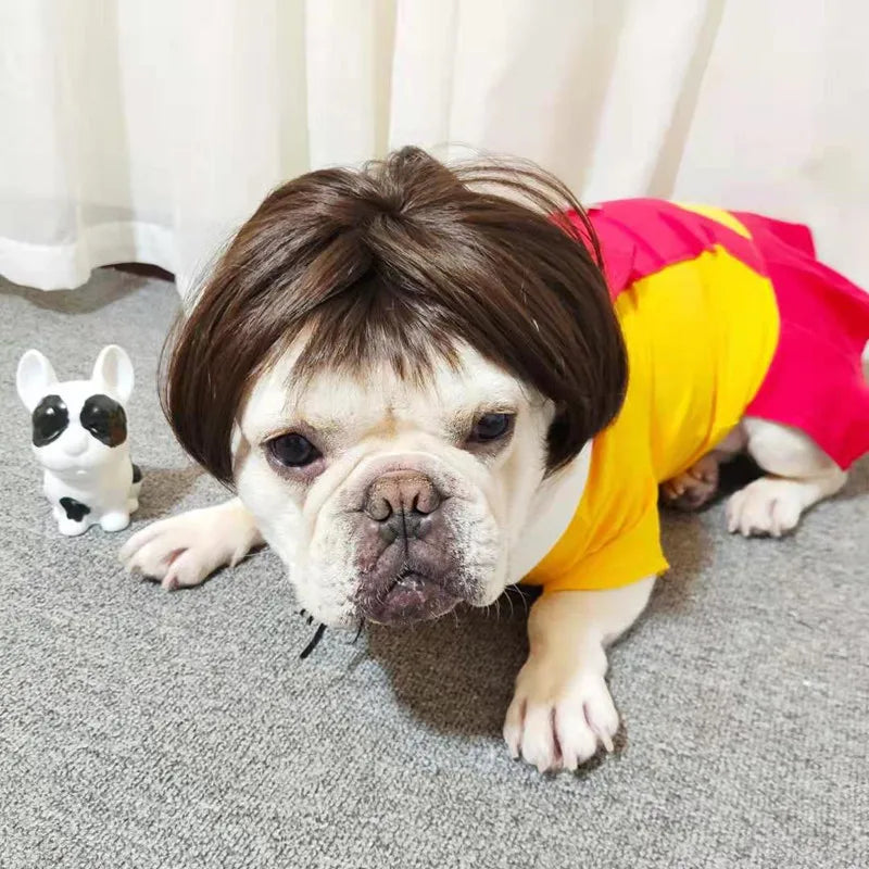 WiggleWhiskers Pet Wigs - Funny Costume Hair Hats for Dogs & Cats (Halloween & Christmas)