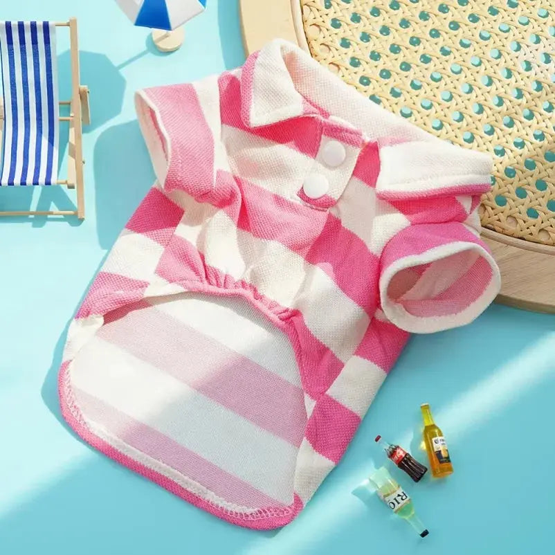 Summer Dog Clothes Fashion Simple Striped Dog Shirts Chihuahua French Bulldog Soft Vest Puppy Outfit Apparel Pet Costume