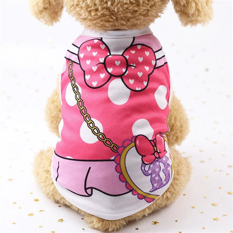 Casual Cartoon Dog T-Shirt – Soft Summer Vest for Small Puppies