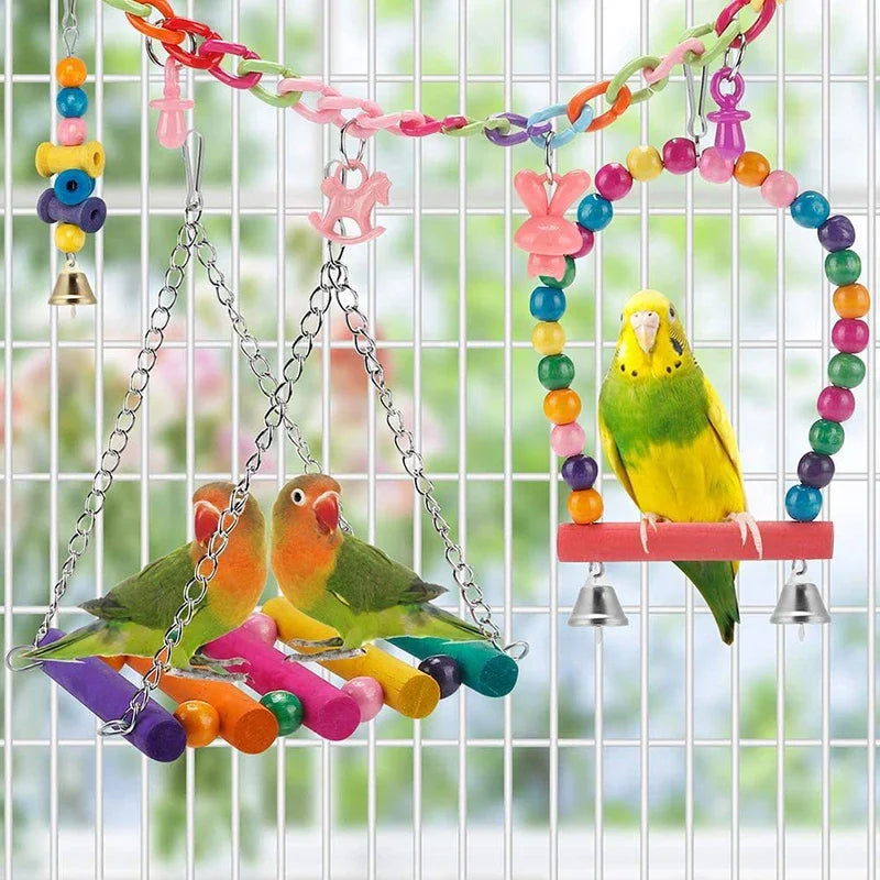 Wooden Bird Chew Toy Set (11pc)