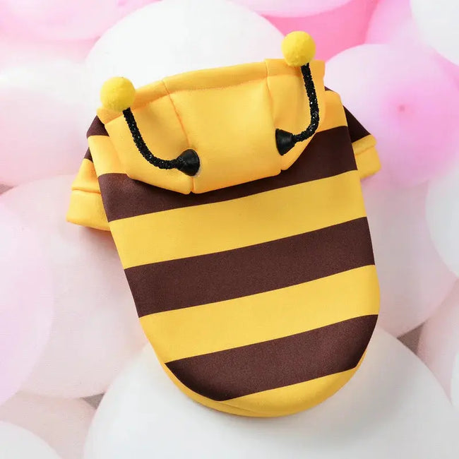Pet Halloween Costume Honey Bee Role Play Hoodie with Buckle or Not Dogs Cats Party Cosplay Funny Outfit Clothes Dog Hoodies Main Image