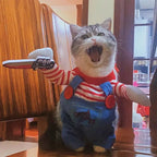 Funny Cat Clothes Halloween Cosplay Costumes For Small Medium Dog Cats Creative Pet Party Kitten Jumpsuits Soft Warm Cat Coat