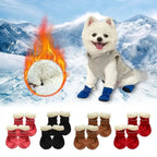 4pcs/set Durable Waterproof Winter Pet Dog Shoes Anti-slip Thick Pet Footwear Puppy Dogs Socks Booties