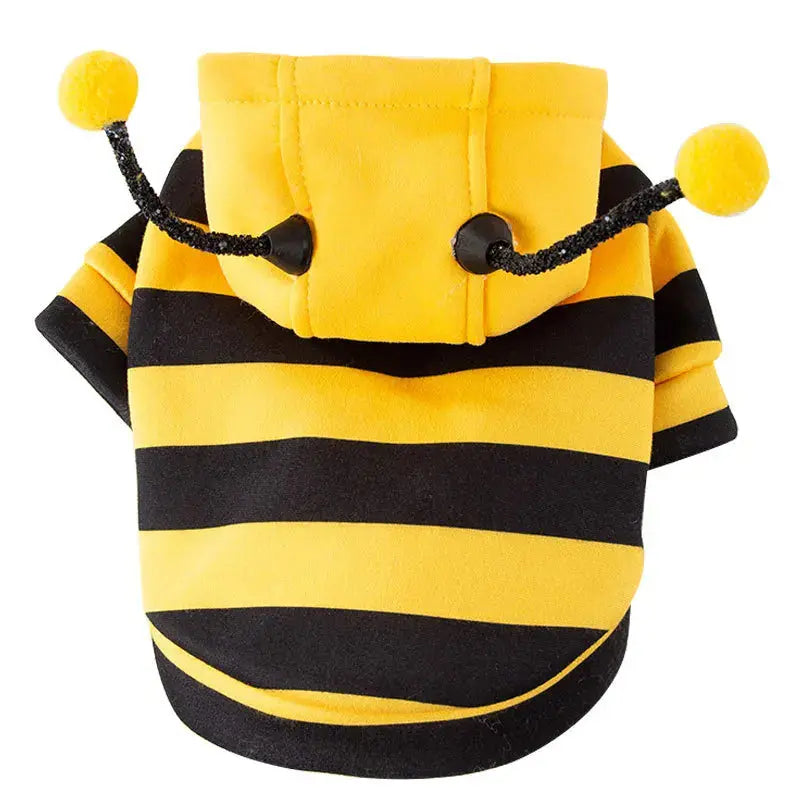 Pet Halloween Costume Honey Bee Role Play Hoodie with Buckle or not Dogs Cats Party Cosplay Funny Outfit Clothes with Hat or not