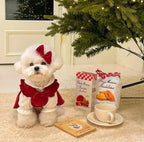 PrincessPaws Bow Dress Set - Corduroy Christmas Princess Costume for Teddy & Small Dogs