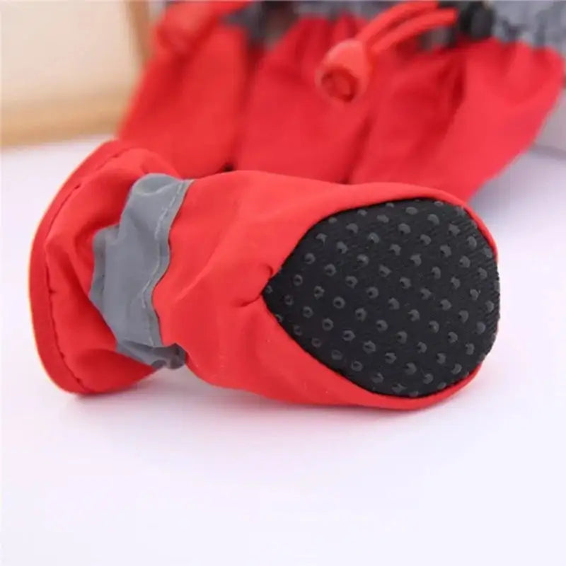 4pcs Waterproof Pet Dog Shoes - Anti-Slip Rain Boots for Small Dogs and Cats - Durable Footwear for All Weather