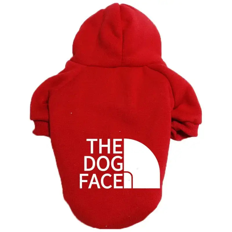 Cozy Winter Dog Hoodie for Large Breeds – Warm Fleece Jacket with Playful Face Print, Adjustable Fit (Labrador, French Bulldog & All Breeds)