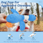 New Blue Goose Dog & Cat Toy - Double-Color Plush, Tough Bite Chew Toy with Sound