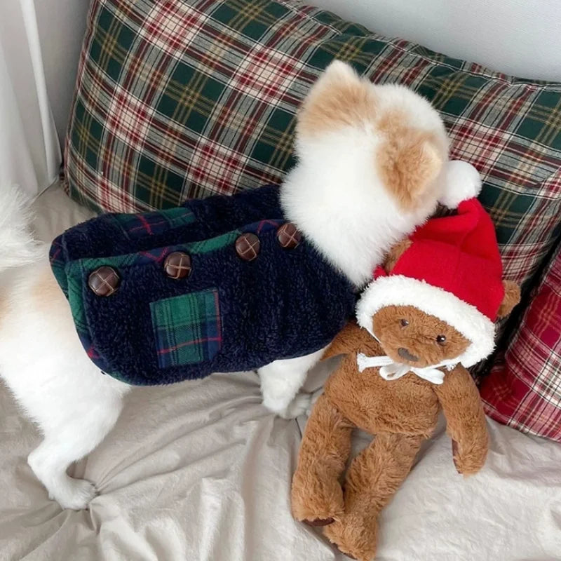 CozyPaws 2025 Dog Cardigan - 100% Cotton Winter Coat for Chihuahua & French Bulldog