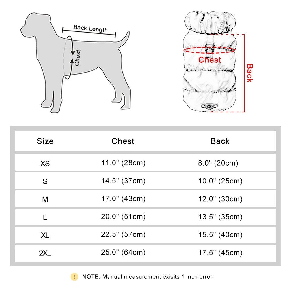 Soft Warm Dog Clothes Winter Padded Puppy Cat Coat Jacket For Small Medium Dogs