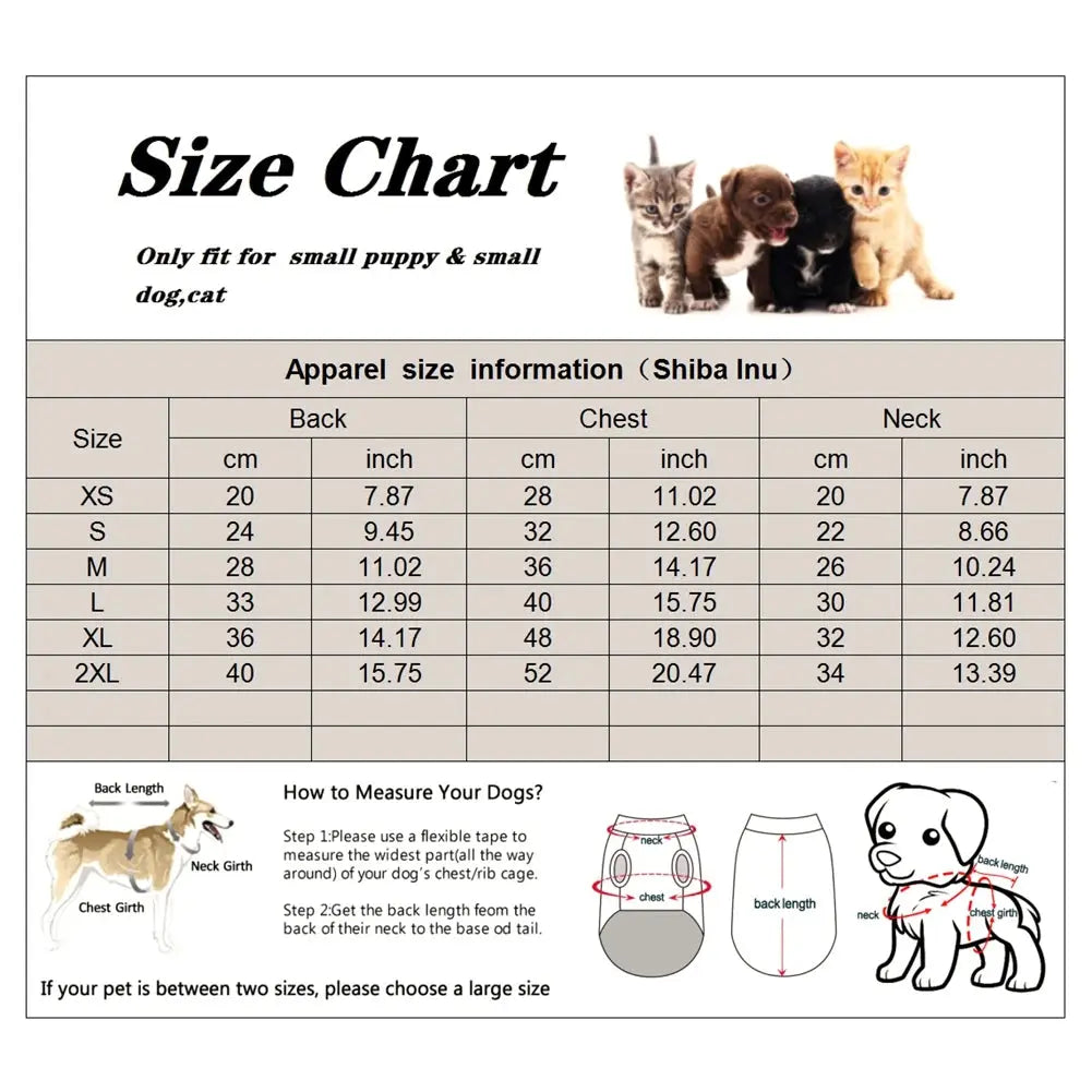 XS-2XL Winter Warm Cotton Dogs Vest Coats For Small Medium Dog Clothing Puppy Kitten French Bulldog Chihuahua Pet Dogs Clothes