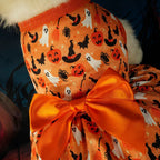 SpookyPumpkin 2-in-1 Pet Costume - Bat Wing Dress with Matching Hat for Halloween & Cosplay (S-XL)