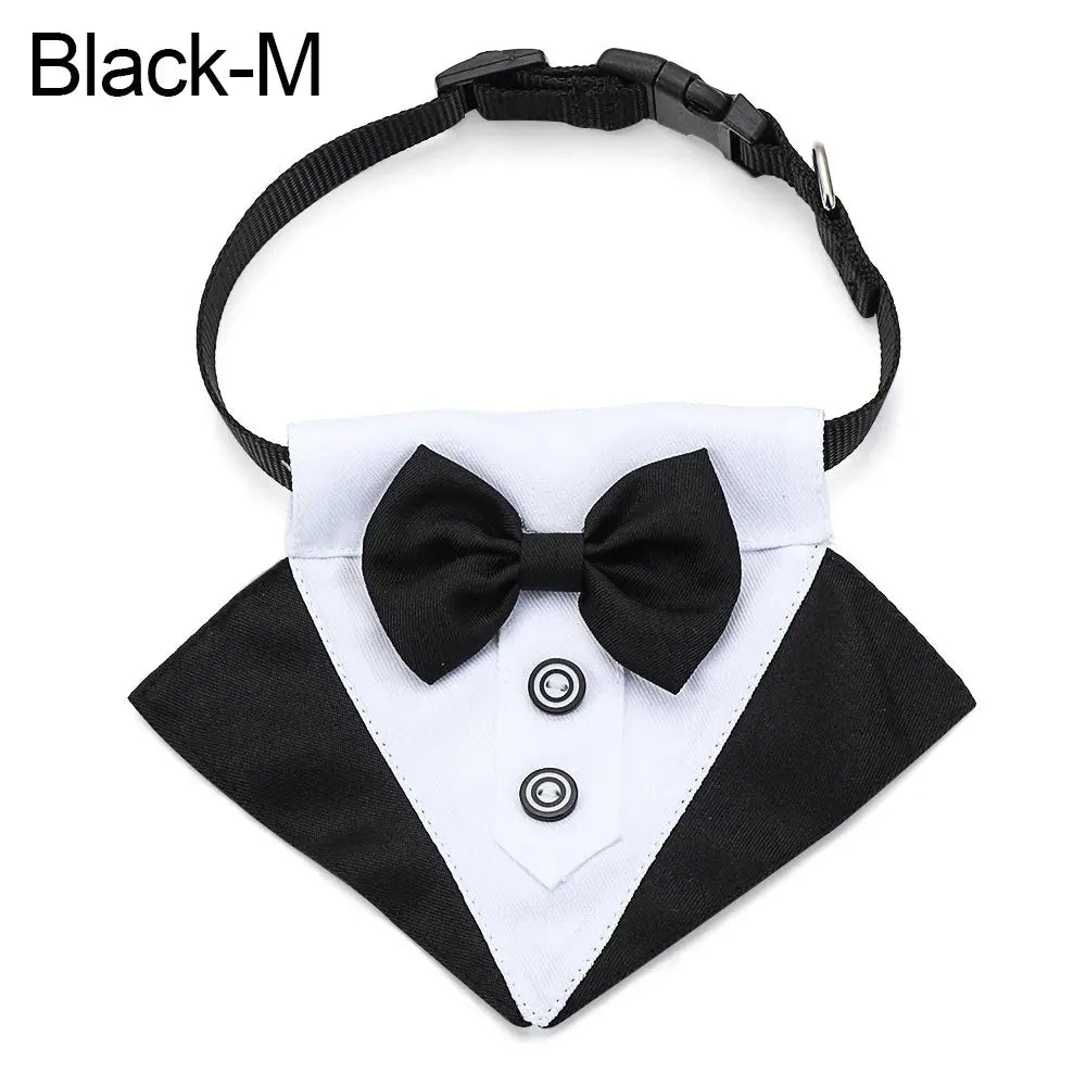 For Large and Medium Dogs Tuxedo Dog Suit and Bandana Set Dogs Tuxedo Suit Dog Prince Bow Tie Shirt Formal Dog Weeding Attire
