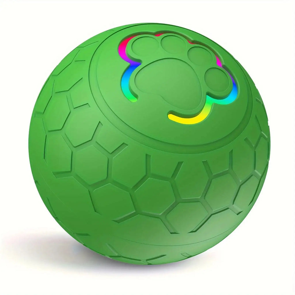 Rechargeable Automatic Dog Toy Ball - LED Bouncing Ball w/ USB Charging for Cats & Dogs