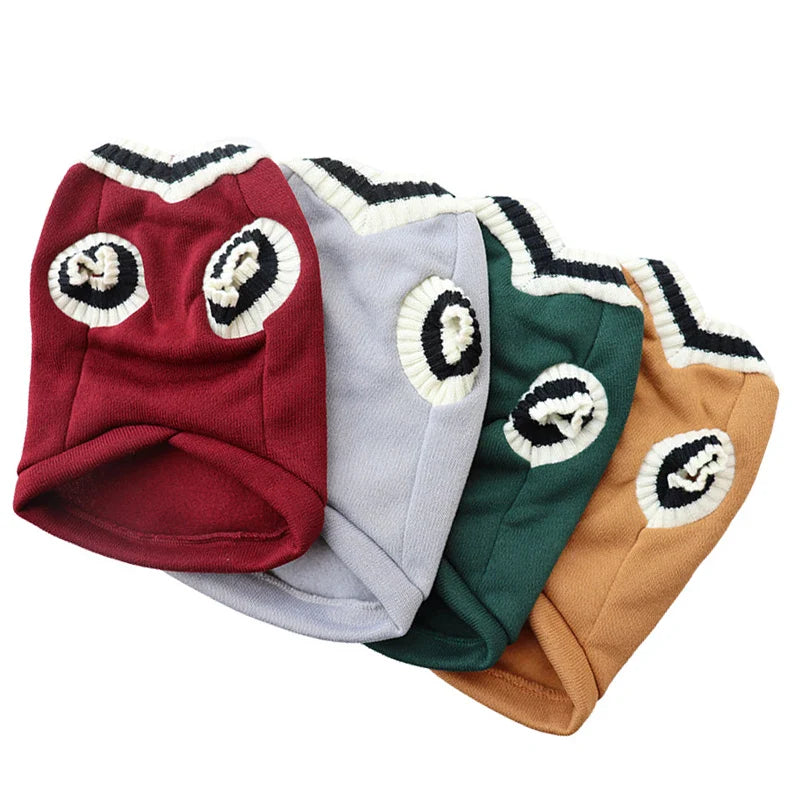 CampusPaws V-Neck Sweater - Preppy Knit Pullover for Small Dogs & Cats