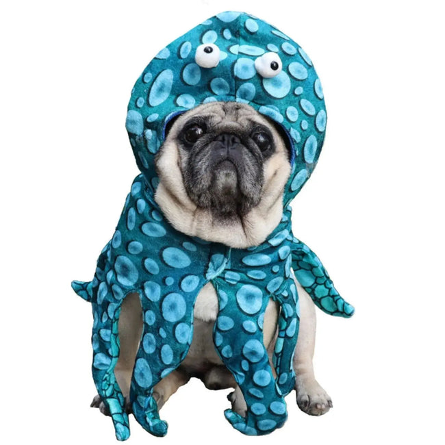 Dog Cat Octopus Costumes Pet Halloween Cosplay Dress Funny Octopus Costume Headwear for Small Dogs Chihuahua Pug Party Outfits Main Image