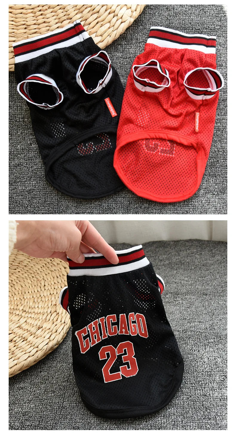 Summer Mesh Dog Jersey - Breathable Sport Shirts for Cooling, Small & Large Breeds (Schnauzer, Teddy, Cats)