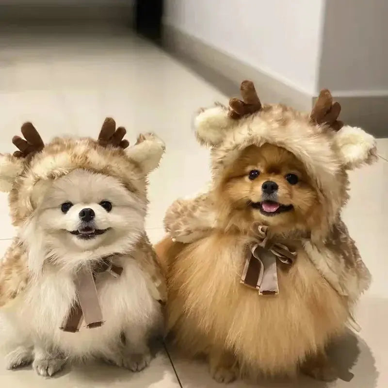 Funny Pet Cat Dog Halloween Costume Cosplay Elk Cloak Dog Costumes for Small Dogs Cute Christmas Cat Clothes