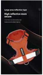 New Breathable Reflective Dog Harness Vest Easy To Wear Comfortable Adjustable Pet Harness for Small Medium Dogs