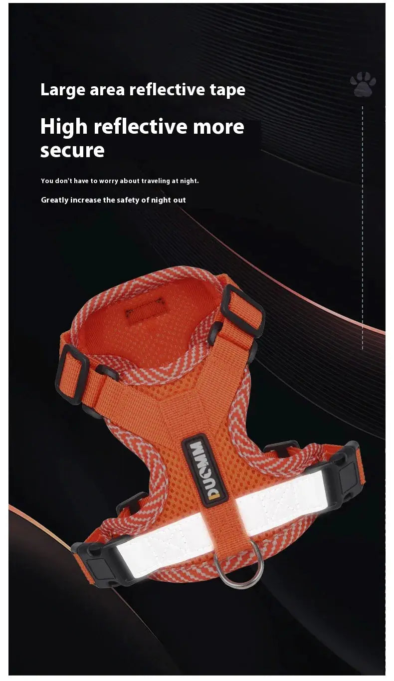 New Breathable Reflective Dog Harness Vest Easy To Wear Comfortable Adjustable Pet Harness for Small Medium Dogs
