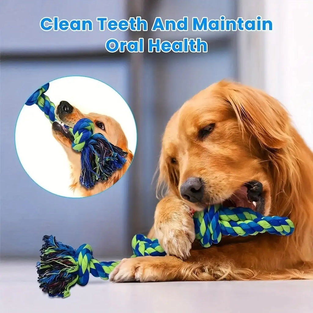 Heavy-Duty Rope Tug Toy - Triple-Knot Chew for Large Breed Dogs, Indestructible Tug-of-War