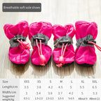 4pcs Waterproof Pet Dog Shoes - Anti-Slip Rain Boots for Small Dogs and Cats - Durable Footwear for All Weather