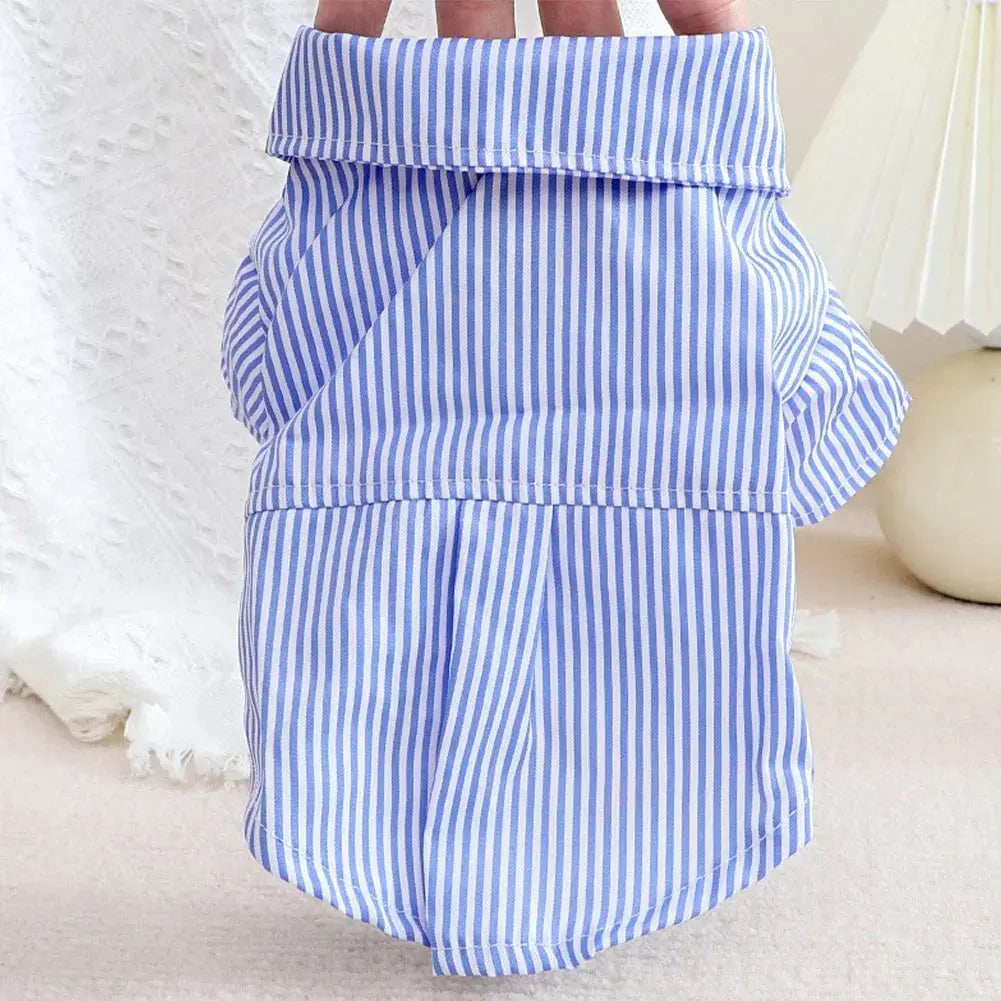 Fashion Pet Dog Clothes Bowknot Striped Shirts for Cat Dogs Cosplay Clothing Thin Summer Pet Costume Chihuahua Pet Supplies