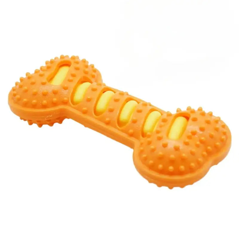 Durable Dental Chew Bone for Puppies & Dogs - Teeth Cleaning Rubber Toy