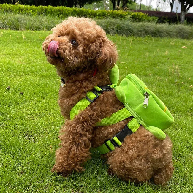 Cartoon Turtle Shape Dog Backpack No-Pull Pet Harness Vest Self Carrier Metal Zipper Large Capacity Backpack Pet Products Main Image