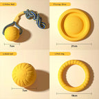 IndestructiChew 4-in-1 Dog Toy Bundle - EVA Chew-Proof Ball, Disc, Tug Rope & Dental Ring for Puppy & Adult Dogs