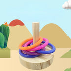Wooden Parrot Ring Toy