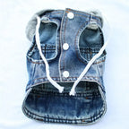 Denim Dog Jean Jacket Vest with D-Ring Cool Spring Dog Hoodies Breathable Lightweight Puppy Harness Coat For Small Medium Dogs
