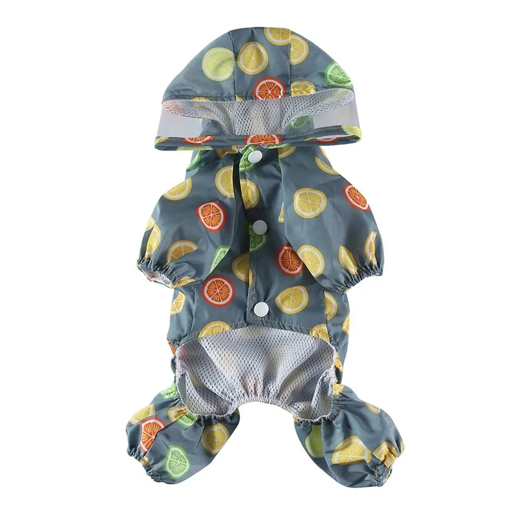Dog Raincoat Dog Hooded Poncho 4 Legs Dog Rain Jacket with D Leash Ring Waterproof Dog Rain Clothes for Small Medium Dogs