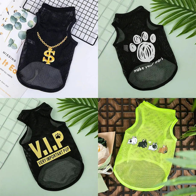 Dog Clothes Mesh Breathable Cool Vests Puppy Summer Clothes For Small Dogs Cat Pet T-Shirt Large Breed Ropa Para Perros Hover Image