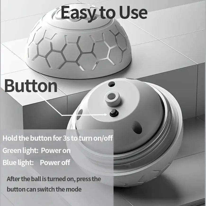 Rechargeable Automatic Dog Toy Ball - LED Bouncing Ball w/ USB Charging for Cats & Dogs