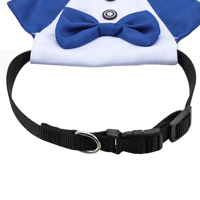 For Large and Medium Dogs Tuxedo Dog Suit and Bandana Set Dogs Tuxedo Suit Dog Prince Bow Tie Shirt Formal Dog Weeding Attire Main Image