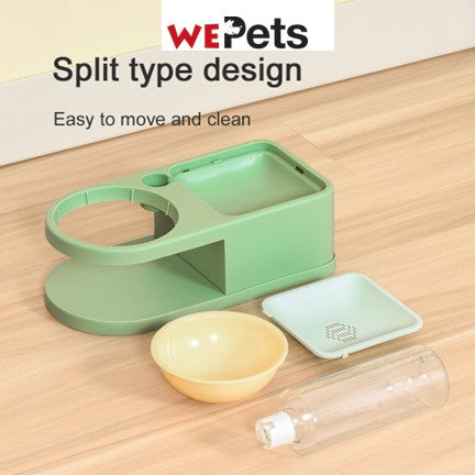 Elevated pet food bowl with water dispenser -Pink