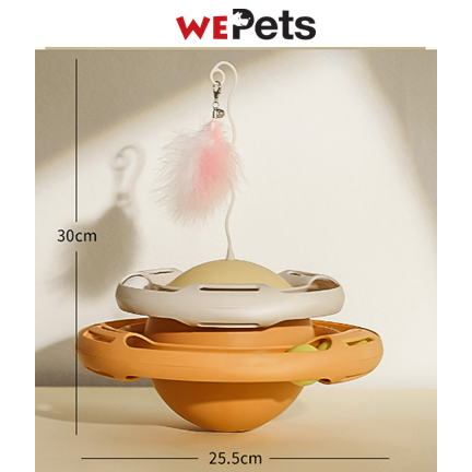 Cat tumbler toy with teaser