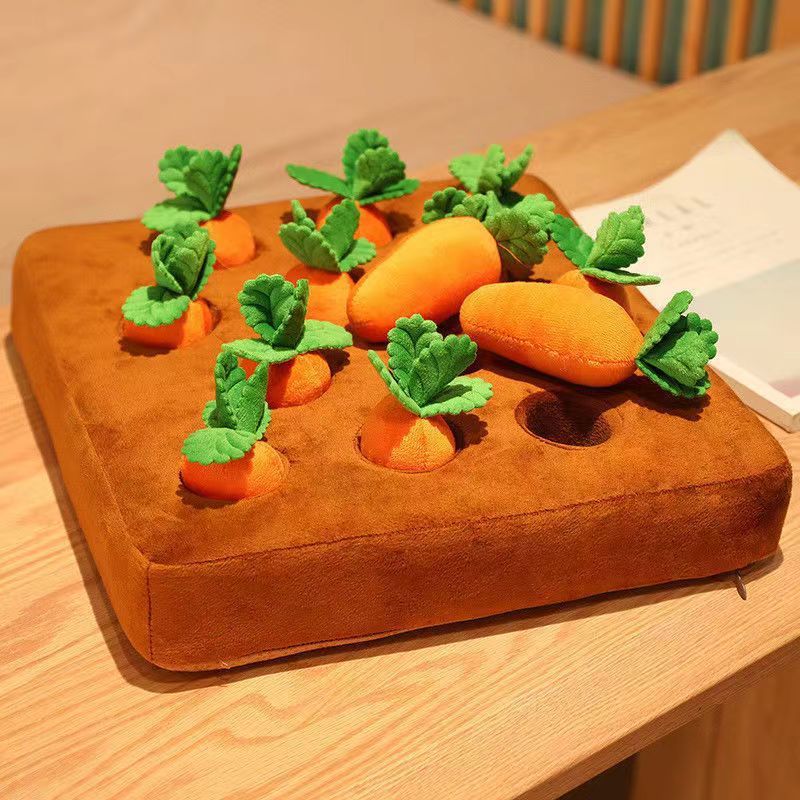 Snuffle Mat for Dogs - Carrot Plush Toy Interactive Puzzle