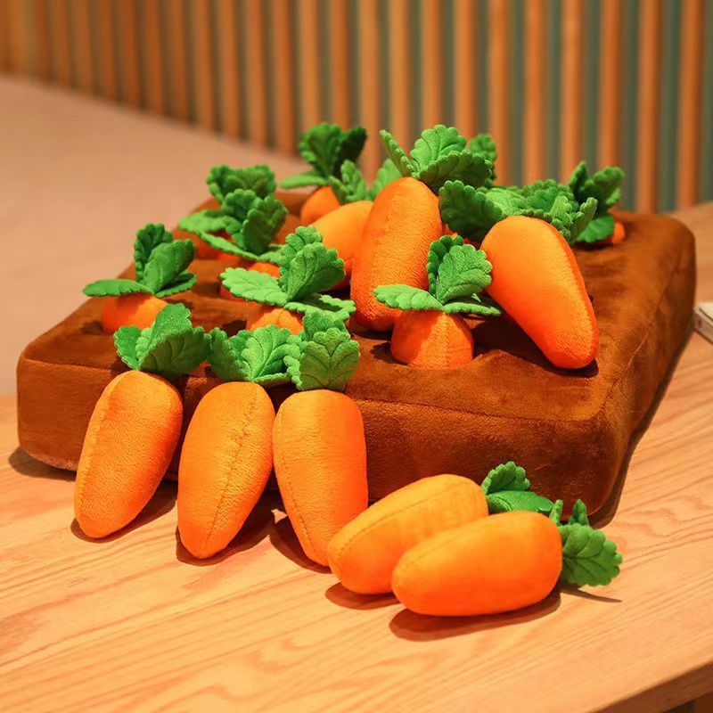 Snuffle Mat for Dogs - Carrot Plush Toy Interactive Puzzle