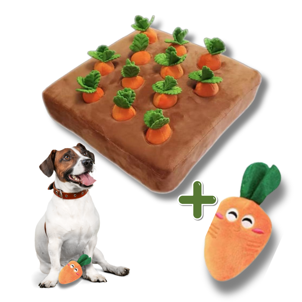 Snuffle Mat for Dogs - Carrot Plush Toy Interactive Puzzle