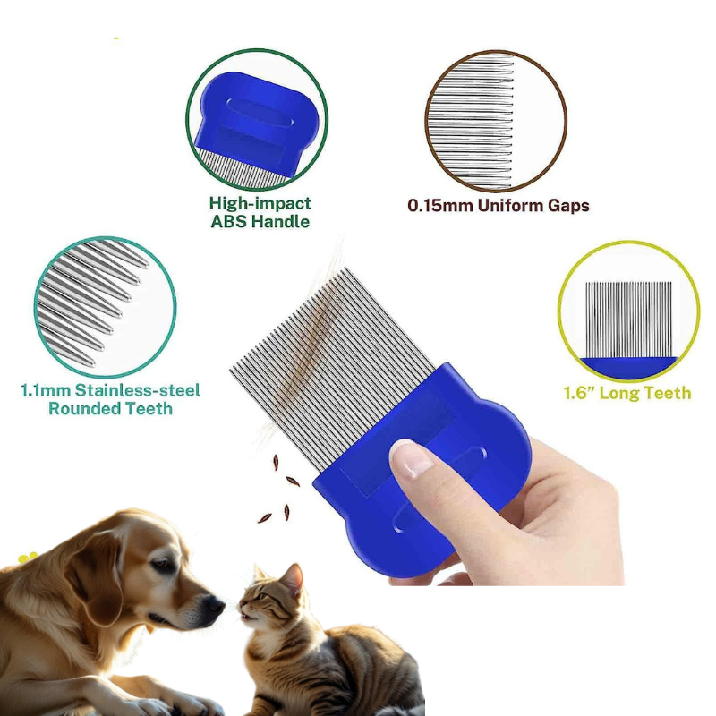 Stainless Steel Flea Comb Set Flea Comb for Cats and Dogs