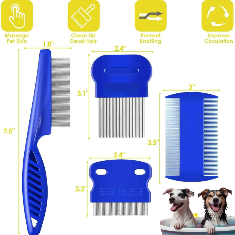 Stainless Steel Flea Comb Set Flea Comb for Cats and Dogs