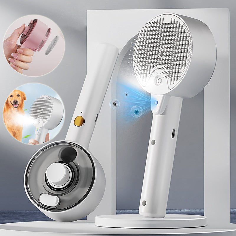 UV Pet Grooming Brush Steam Flea & Hair Remover Tool